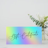 Carte Certificat cadeau d'entreprise Holographic Unicorn (Debout devant)