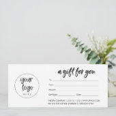 Carte Certificat cadeau d'entreprise Logo moderne (Matte (Debout devant)