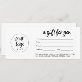 Carte Certificat cadeau d'entreprise Logo moderne (Matte (Devant / Derrière)