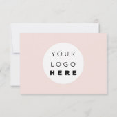 Carte Certificat cadeau d'entreprise Logo simple rose bl (Dos)