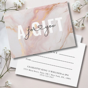 CARTE CERTIFICAT CADEAU D'ENTREPRISE MARBLE OR BLUSH