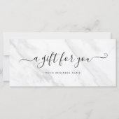 Carte Certificat cadeau d'entreprise Marbre blanc Élégan (Devant)