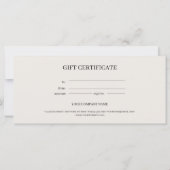 Carte Certificat cadeau d'entreprise minimal simple (Dos)