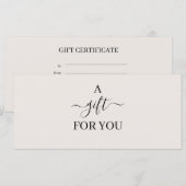 Carte Certificat cadeau d'entreprise minimal simple (Devant / Derrière)