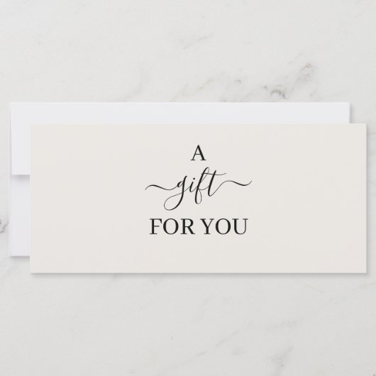 Carte Certificat cadeau d'entreprise minimal simple (Devant)