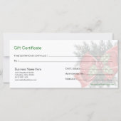 Carte Certificat cadeau d'entreprise Mistletoe & Red Bow (Dos)