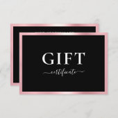 Carte CERTIFICAT CADEAU D'ENTREPRISE | Moderne | (Devant / Derrière)