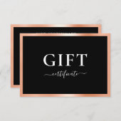 Carte CERTIFICAT CADEAU D'ENTREPRISE | Moderne | (Devant / Derrière)