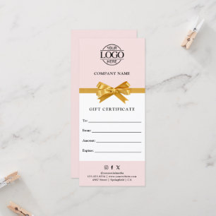 Carte Certificat Cadeau d'Entreprise Moderne et Élégant