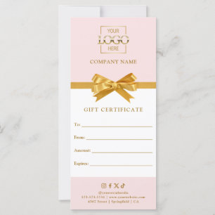 Carte Certificat Cadeau d'Entreprise Moderne et Élégant
