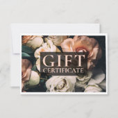 Carte CERTIFICAT CADEAU D'ENTREPRISE | Moderne | Floral  (Devant)