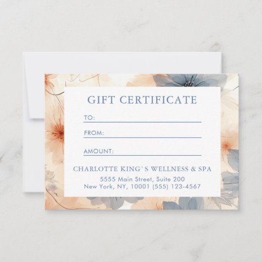 Carte CERTIFICAT CADEAU D'ENTREPRISE | Moderne | Floral  (Devant)