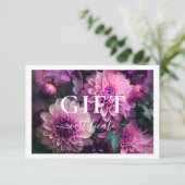 Carte CERTIFICAT CADEAU D'ENTREPRISE | Moderne | Floral  (Debout devant)