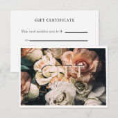 Carte CERTIFICAT CADEAU D'ENTREPRISE | Moderne | Floral (Devant / Derrière)