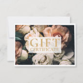 Carte CERTIFICAT CADEAU D'ENTREPRISE | Moderne | Floral  (Devant)