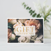 Carte CERTIFICAT CADEAU D'ENTREPRISE | Moderne | Floral  (Debout devant)
