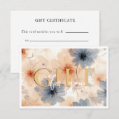 Carte CERTIFICAT CADEAU D'ENTREPRISE | Moderne | Floral (Devant / Derrière)