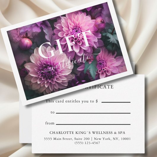 Carte CERTIFICAT CADEAU D'ENTREPRISE | Moderne | Floral 