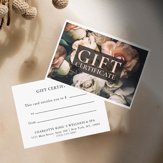 Carte CERTIFICAT CADEAU D'ENTREPRISE | Moderne | Floral 
