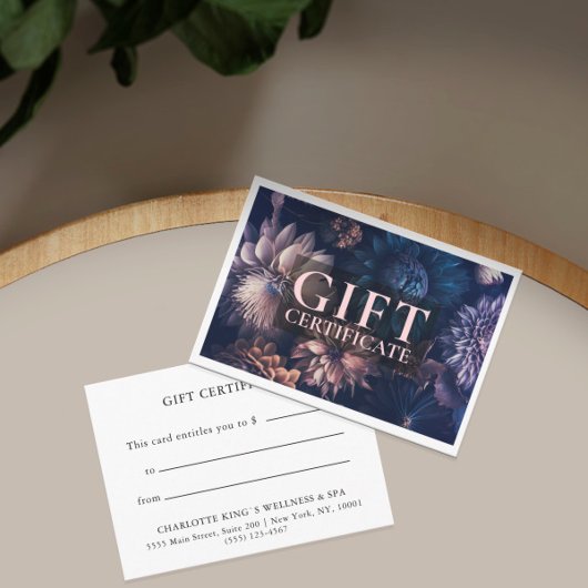 Carte CERTIFICAT CADEAU D'ENTREPRISE | Moderne | Floral 