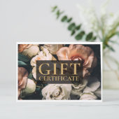 Carte CERTIFICAT CADEAU D'ENTREPRISE | Moderne | Floral  (Debout devant)
