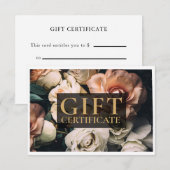 Carte CERTIFICAT CADEAU D'ENTREPRISE | Moderne | Floral  (Devant / Derrière)