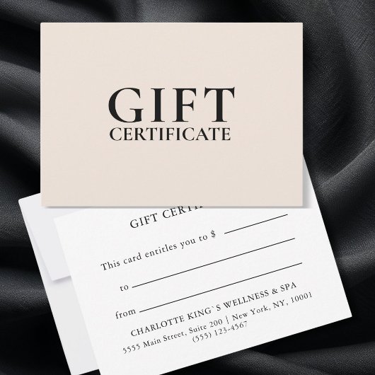 Carte CERTIFICAT CADEAU D'ENTREPRISE | Moderne | Minimum