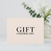 Carte CERTIFICAT CADEAU D'ENTREPRISE | Moderne | Minimum (Debout devant)