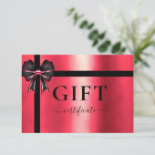 Carte CERTIFICAT CADEAU D'ENTREPRISE | Moderne | Ruban (Debout devant)