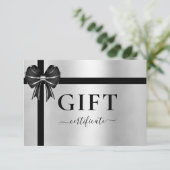 Carte CERTIFICAT CADEAU D'ENTREPRISE | Moderne | Ruban (Debout devant)