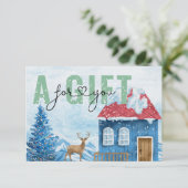 Carte CERTIFICAT CADEAU D'ENTREPRISE | Motif de neige de (Debout devant)