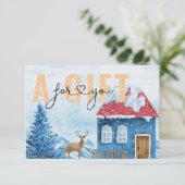 Carte CERTIFICAT CADEAU D'ENTREPRISE | Motif de neige de (Debout devant)