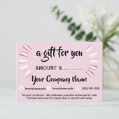 Carte Certificat cadeau d'entreprise ongles Studio Rose (Debout devant)
