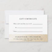 Carte CERTIFICAT CADEAU D'ENTREPRISE | Parties scintilla (Dos)