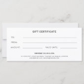 Carte Certificat cadeau d'entreprise Parties scintillant (Dos)