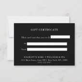 CARTE CERTIFICAT CADEAU D'ENTREPRISE | POUR VOUS (Dos)