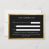 Carte CERTIFICAT CADEAU D'ENTREPRISE | Ruban | Or (Dos)