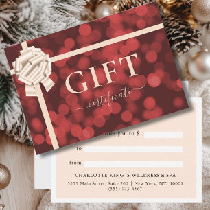 Carte CERTIFICAT CADEAU D'ENTREPRISE   Ruban   Parties s