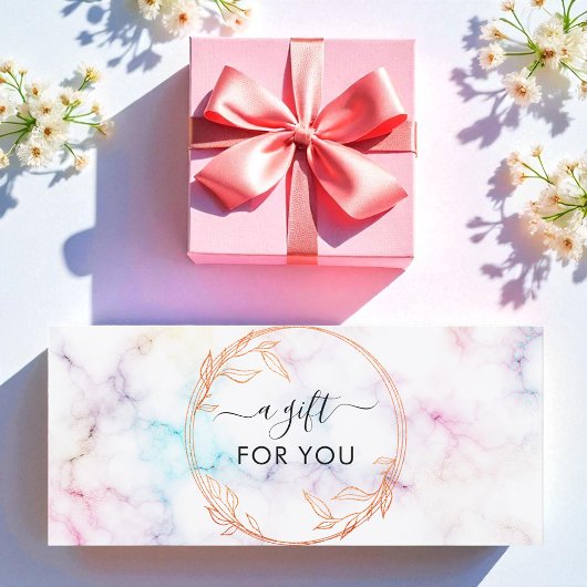 Carte Certificat cadeau d'entreprise simple Marbre blanc