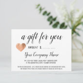 Carte Certificat cadeau d'entreprise Simply Black White  (Debout devant)