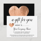 Carte Certificat cadeau d'entreprise Simply Black White  (Devant / Derrière)