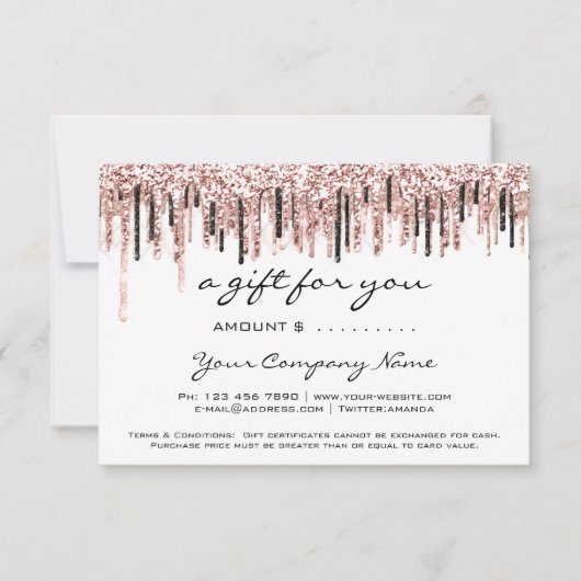 Carte Certificat cadeau d'entreprise Simply Modern Rose (Devant)