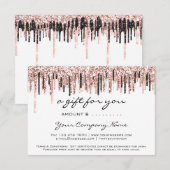 Carte Certificat cadeau d'entreprise Simply Modern Rose (Devant / Derrière)