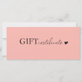 Carte Certificat cadeau d'entreprise spécifique au clien (Devant)