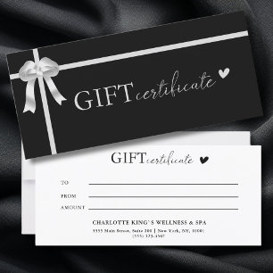 Carte Certificat cadeau d'entreprise spécifique au clien