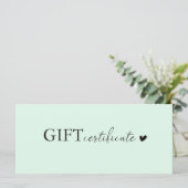 Carte Certificat cadeau d'entreprise spécifique au clien (Debout devant)
