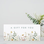 Carte Certificat cadeau d'été Fleur sauvage de campagne (Debout devant)