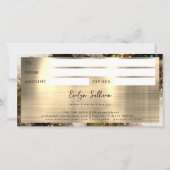 Carte Certificat cadeau d'olive émeraude vert aquarelle (Dos)