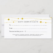 Carte Certificat cadeau d'organisateur d'événements mode (Dos)