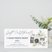 Carte Certificat cadeau du bon de séance photo (Debout devant)